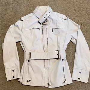 Zara White nylon moto jacket